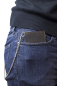 Preview: Mini Biker Geldbörse extra dünn mit Chrom Kette im Hochformat LEAS MCL in Echt-Leder, braun